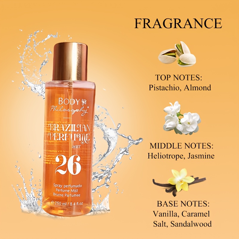 TEMU 4 Fragrances, Brazilian Body & Hair Spray, Warm , Long-lasting, Light Scent, Ideal Romantic Gift, & Travel Fragrance For Parties & Special Occasions