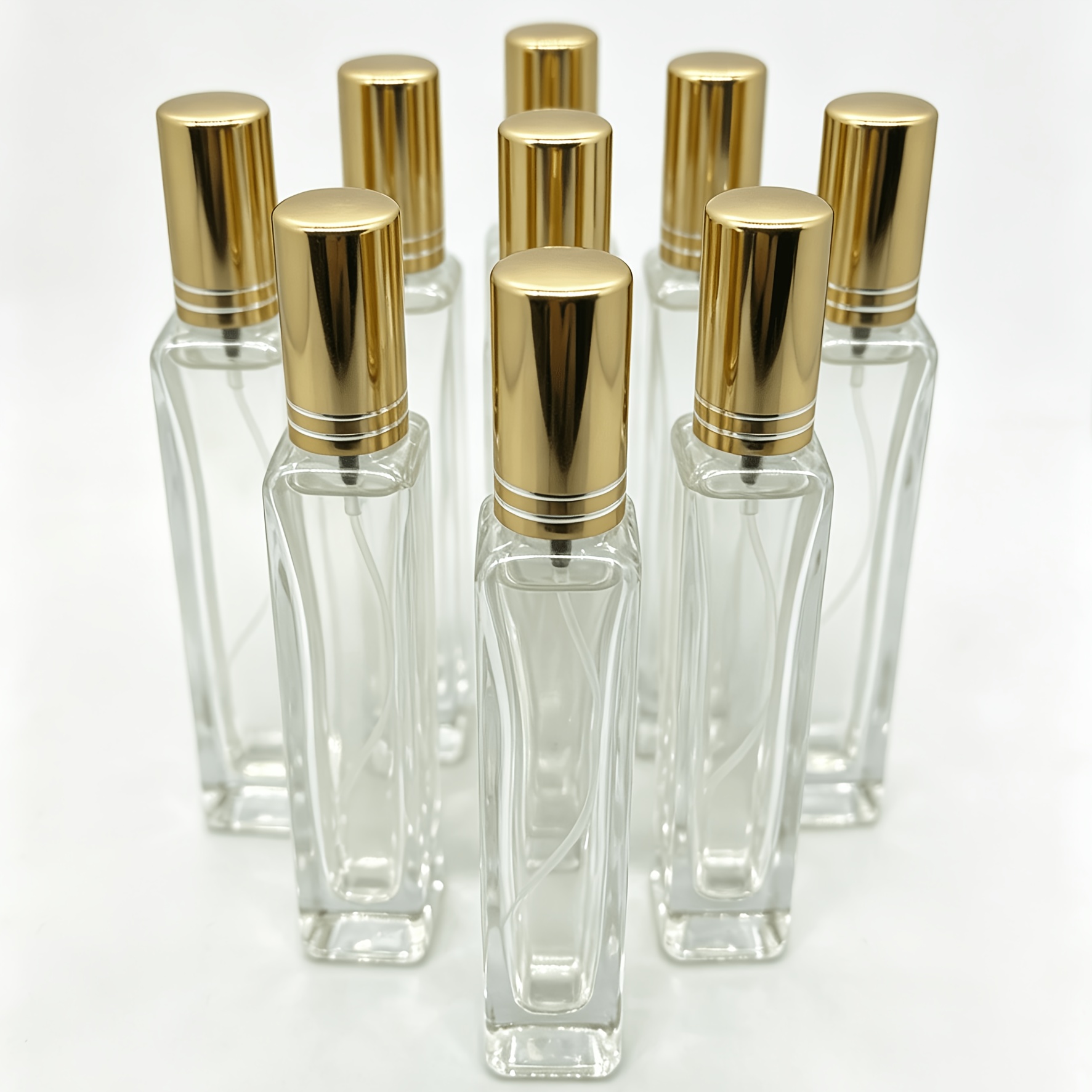 TEMU 9 di vetro ricaricabili da 20 ml per - Atomizzatori d'oro oblunghi premium, spray portatili a di perdite, contenitori vuoti adatti per viaggi,