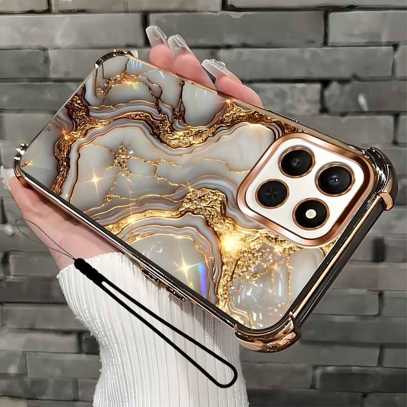 TEMU Phone Case: 2d Flat Starlight Marble, Phone Case,suitable 400 Smart,with Phone Lanyard,cute Retro Phone Case With Anti-scratch Durable