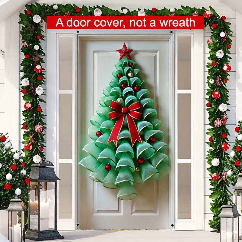 

1pc, Polyester, Christmas Red Hanging Decorations Christmas Backdrop , Decoration 35.43 X 70.86 Supplies, Not A Wreath