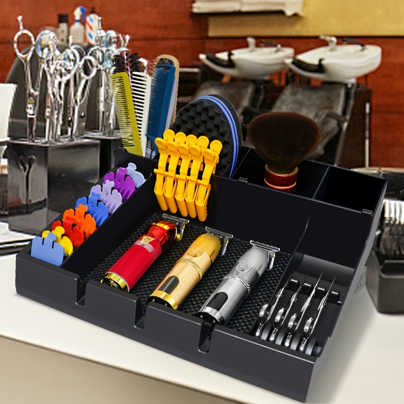 Friseurscherenhalter Aus Acryl – Organizer Für Scheren, Kämme & Clips (lila)
