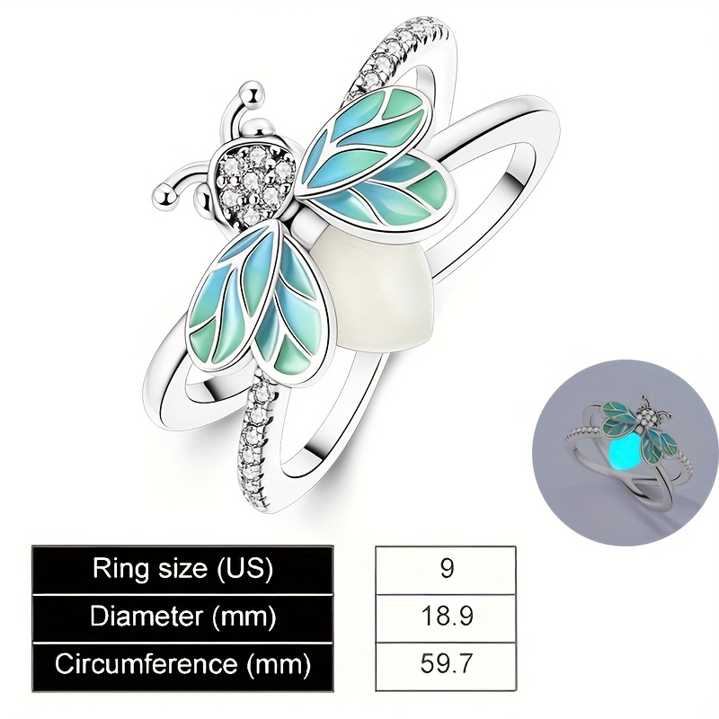 Women's Summer Night Glow Firefly Ring, Elegant Gift