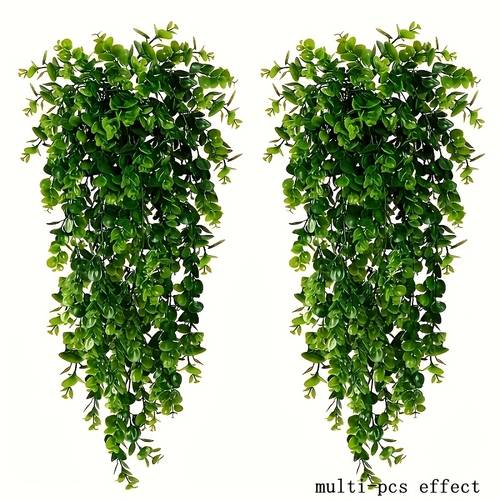 2 stück künstliche hängende grüne ranken mit weißen blumen - realistische kunststoffpflanzen für innen- und außendekoration, hochzeitslaube, gartendekor, innenraumgrün | natürliche ästhetik | künstliche ranken, zimmerpflanzen