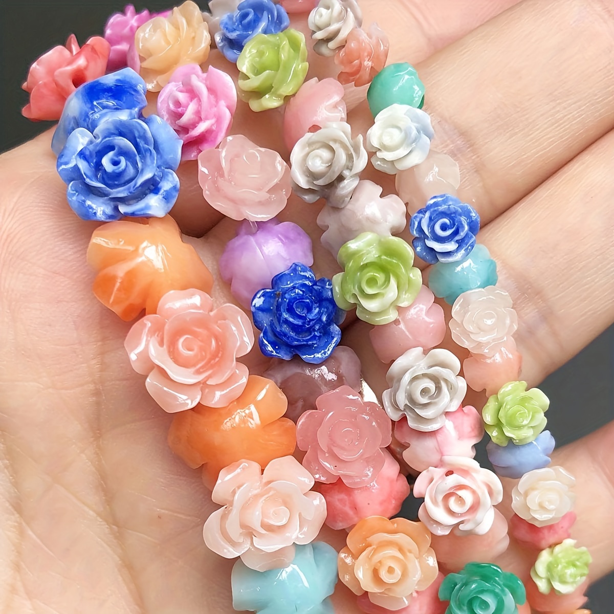 

6/8/10/12mm 20pcs Natural Stone Flower Shape Beads Loose Spacer Beads For Jewelry Making Diy Bracelets Necklace Earrings For Women Gifts