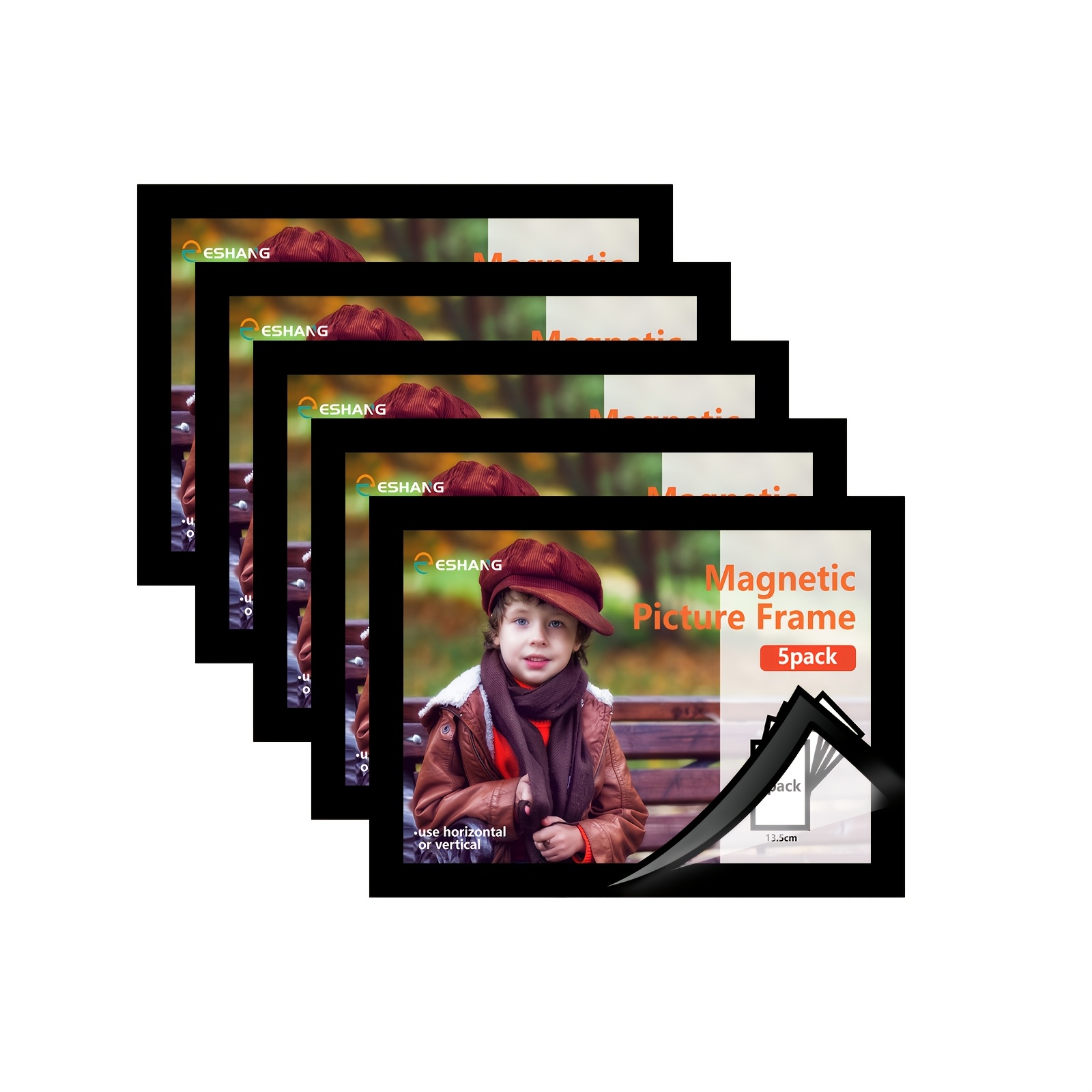 Image of A Set Of 5 Magnetic Photo Frames, Suitable For 4x6 Inch Photos. Magnetic Frames Come With Clear Pockets, Ideal For Lockers And Office Cabinets