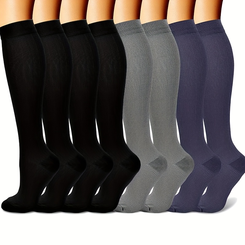 TEMU 8 Pairs Compression Socks For Women And Men - Athletic Support Stockings For Running, Hiking, Cycling, Marathon, Work