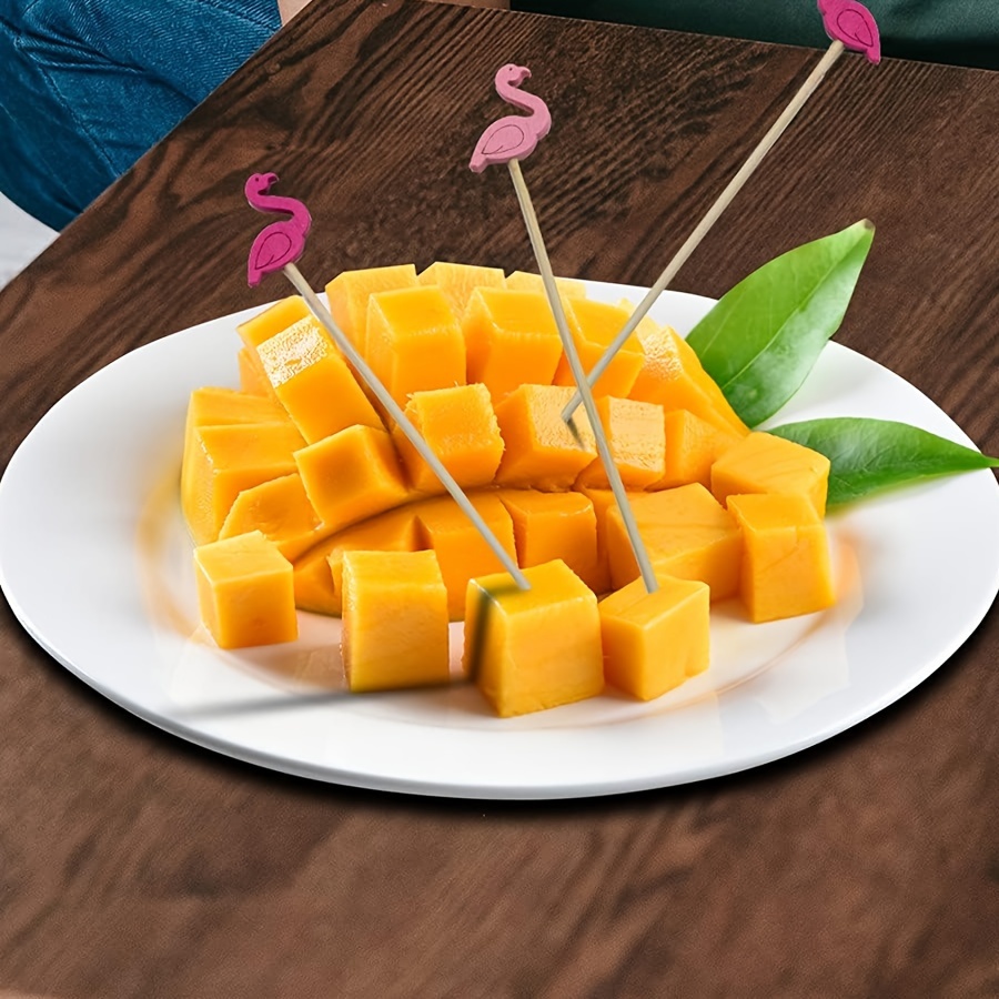 100pcs tropical cocktail picks bamboo toothpicks flamingo Temu