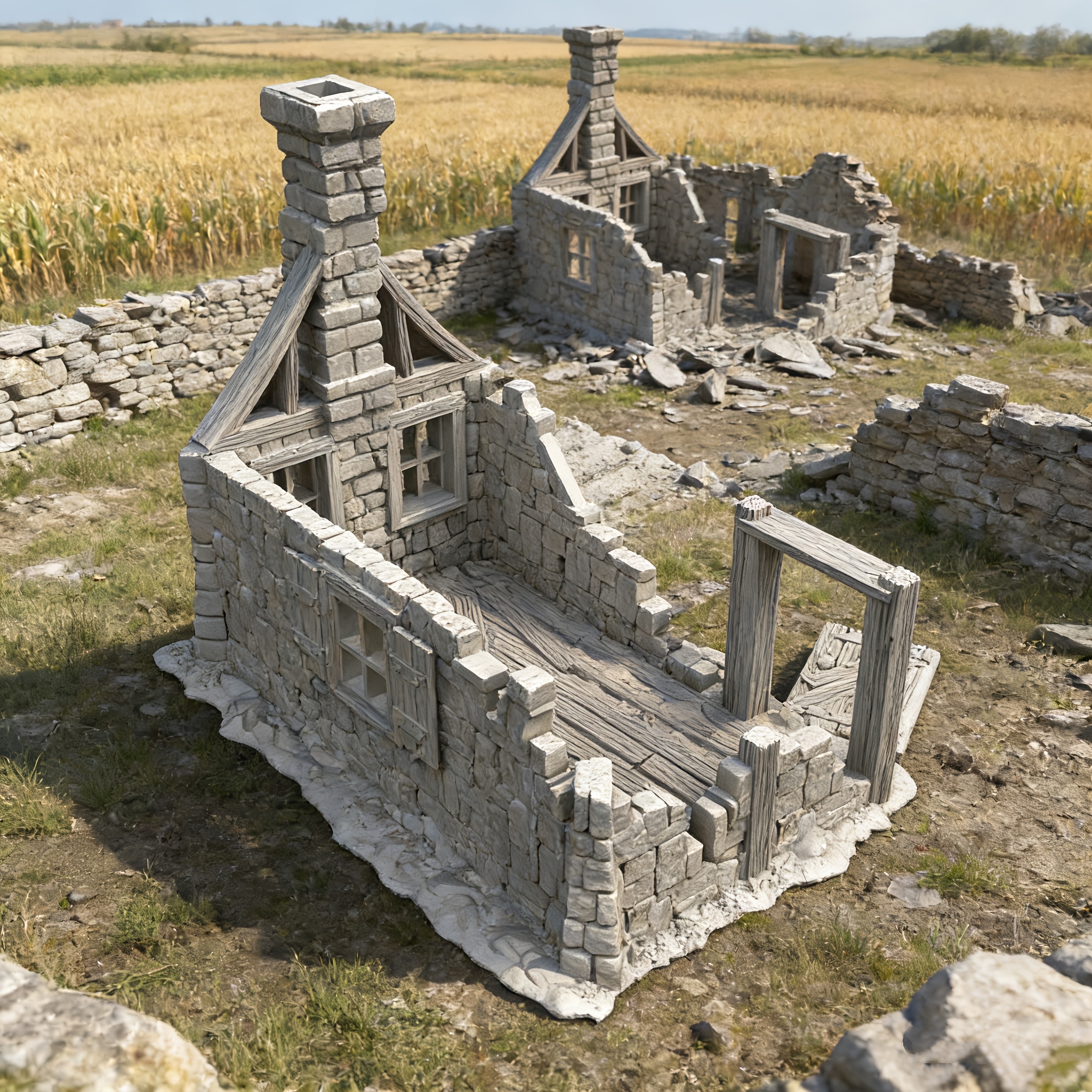 Ruined House Model for Tabletop Games
