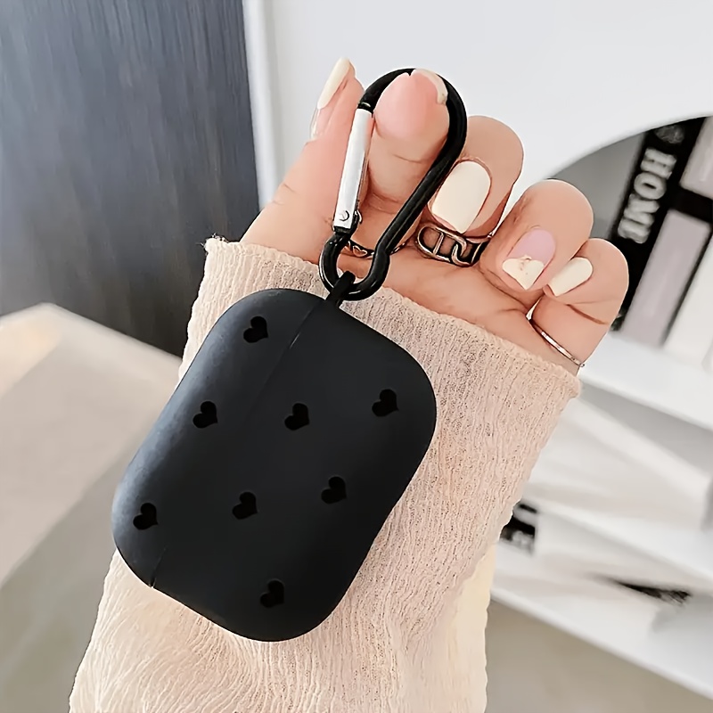 New Fashionable Black Heart Wave Dot Protective Case For Airpods 1/2, 3 & Pro - Soft Tpu Wireless Headphone Case, Perfect Gift For