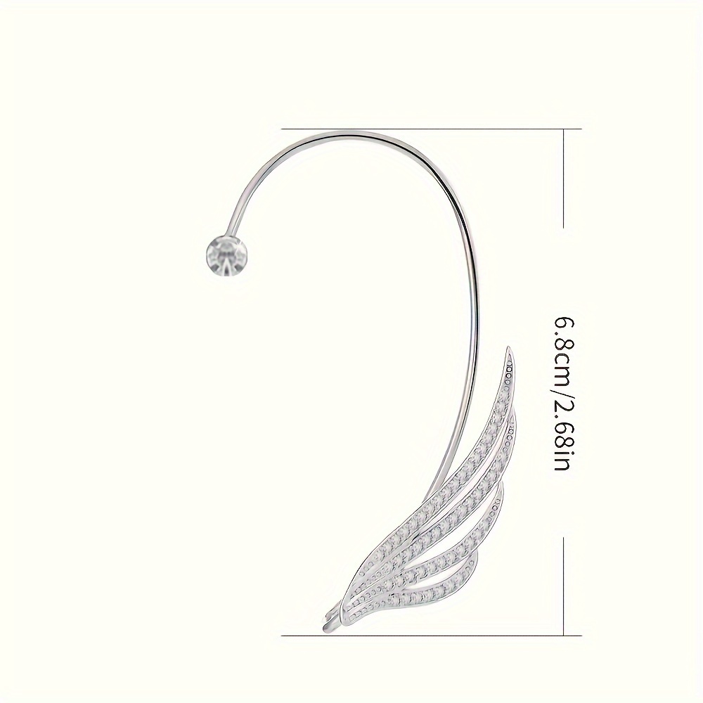 Fashion Rhinestone Light Angel Wing Ear Hook No Piercing Ear Clip