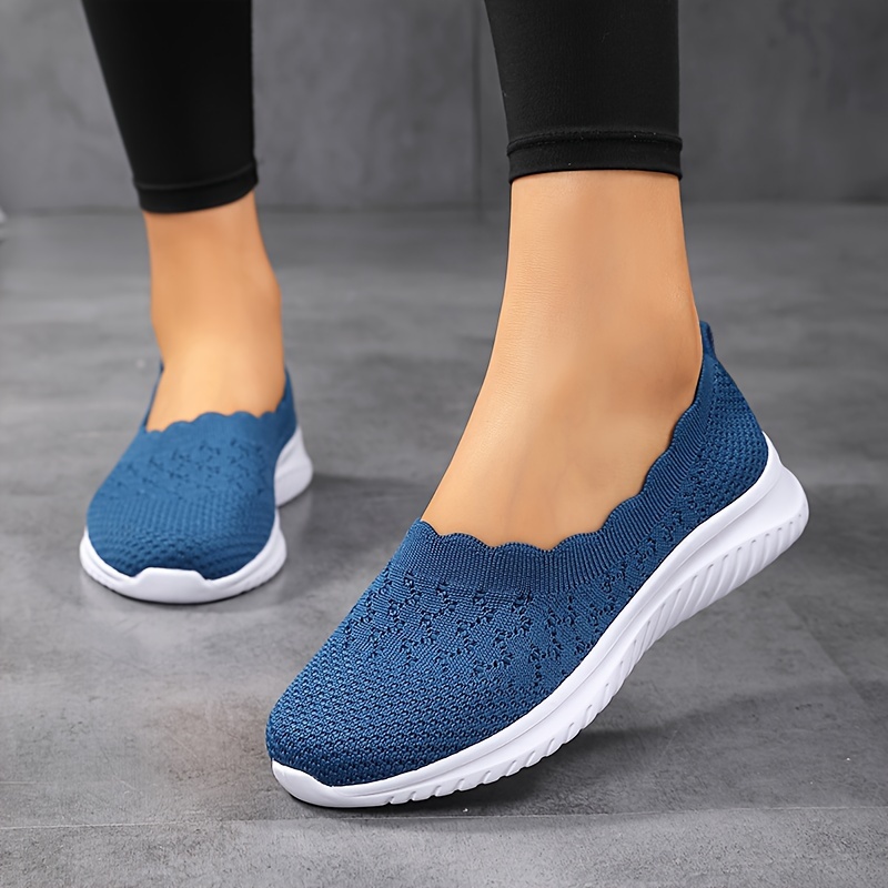 women s breathable flying woven flat shoes casual slip details 3