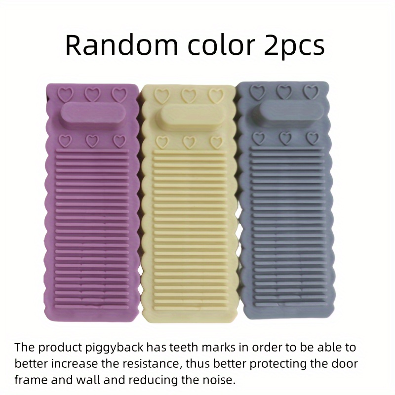 2pcs colorful no drill rubber door stops windproof door wedge   anti slam   mixed colors durable door stops for interior and outdoor use Product details 6
