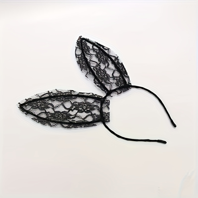 TEMU Fascia per capelli con orecchie da , accessorio per capelli sexy a forma di coniglietto, ornamento per capelli con fascia in rete cosplay