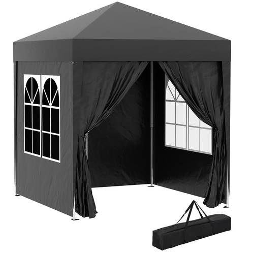 2mx2 up gazebo party tent canopy marquee with storage bag black