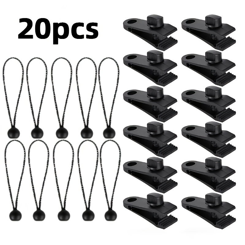 E-shop 20 Stück Planenklammern, Robuste Planenklammern, Gummiseile, Hochleistungs-Schraubverschluss, Befestigungen, Zeltklemmen-Erweiterungen, Klemmen,