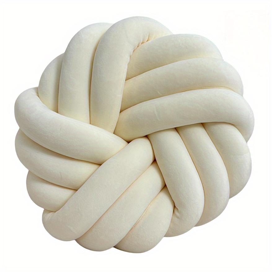 Image of Decorative Pillows Throw Knot Pillow For Couch Bedroom Soft Plush Sofa Pillow Ball Handmade Chair Cushion For Living Room Car Decorations