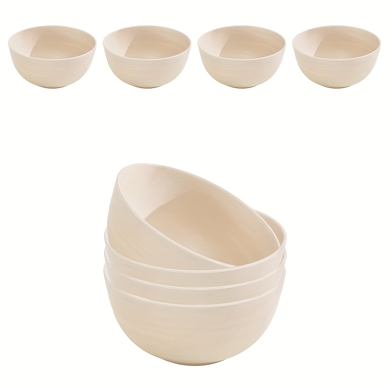 4pcs Plastic Bowl Set - -proof And Stackable Design, Microwave/dishwasher Safe, Suitable For Oatmeal, Salad, Soup, Picnic Party Essential