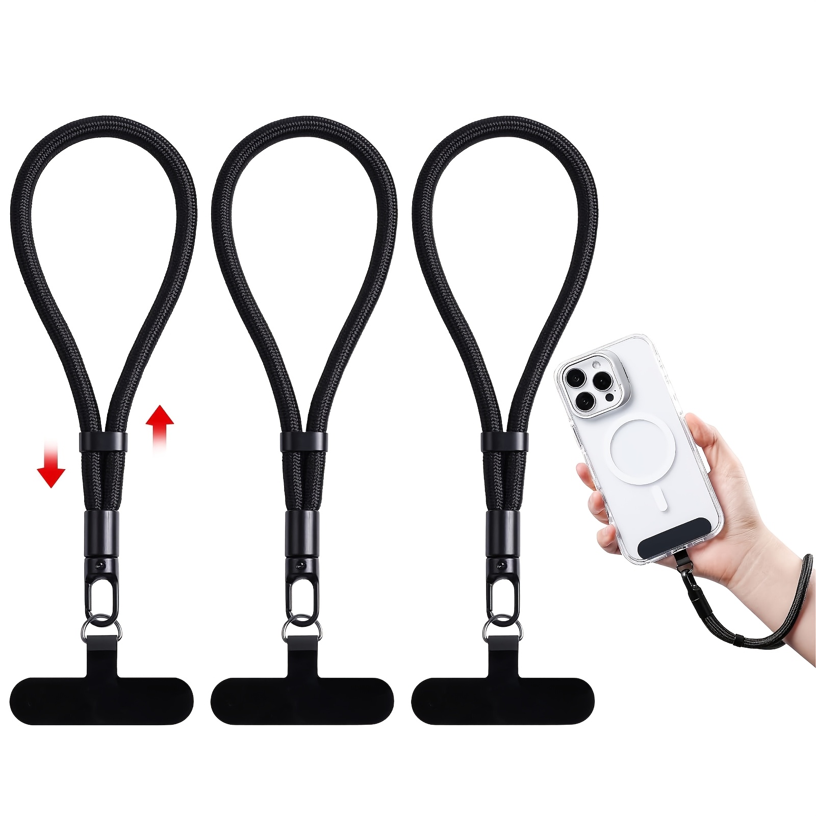 TEMU 3pcs Adjustable Phone Case Lanyards, Phone Wrist Straps, Unisex Phone Wrist Bands