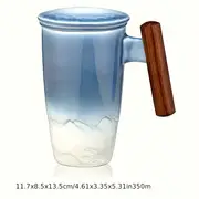 handmade ceramic coffee tea mug set large ceramic strainer creative retro mug cup pottery mug business gift set details 3