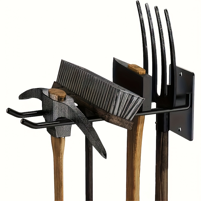 porta attrezzi da muro in metallo / 1 pz - versatile porta attrezzi da   giardino per pale,   e scope - ganci portaoggetti resistenti con    