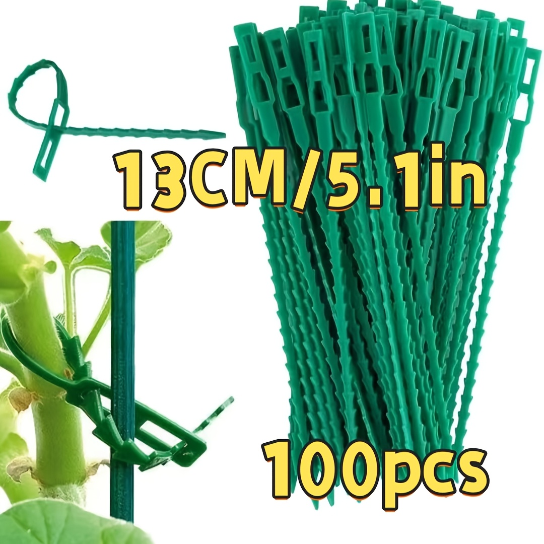 200/100pcs Pack Reusable Garden Cable Ties | Adjustable Nylon Zip Ties For Plant Support, Vine & Shrub Organizer - Essential Gardening Tools For Women (17cm/6.7in 13cm/5.1in)