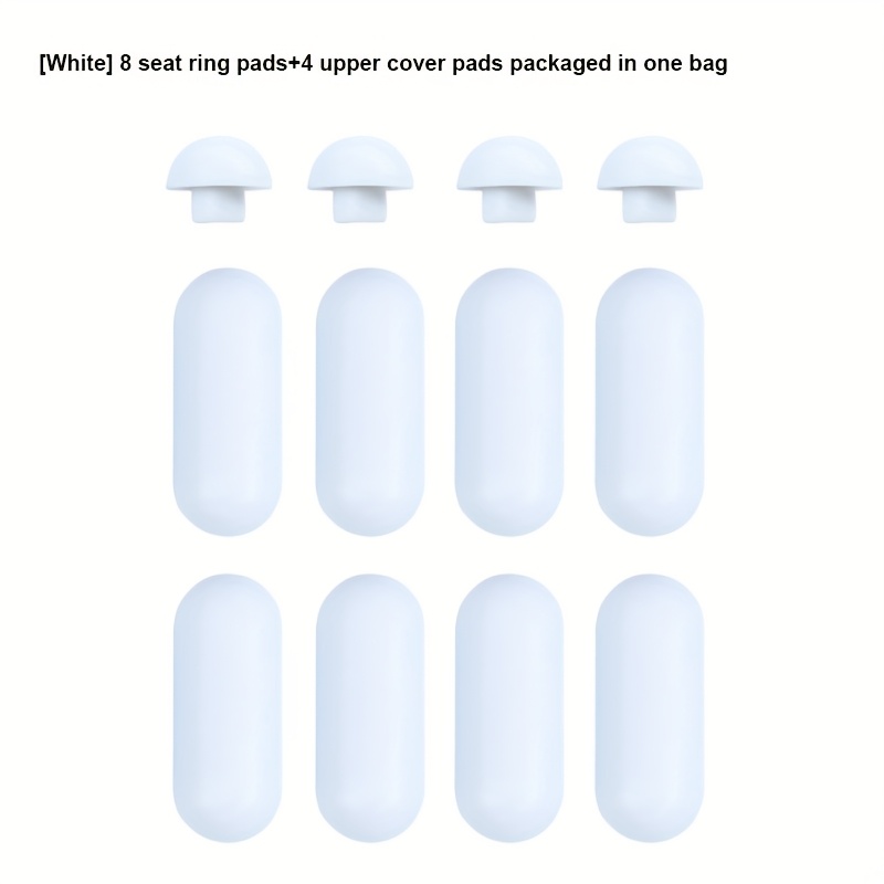 Image of 8pcs Toilet Seat Bumper Pads Kit Bidet Lid Attachment Push-in Replacement Buffer Spacer Anti-noise Cushion Pad Cover For Starck 3 X Overpriced Bathroom Repair Parts