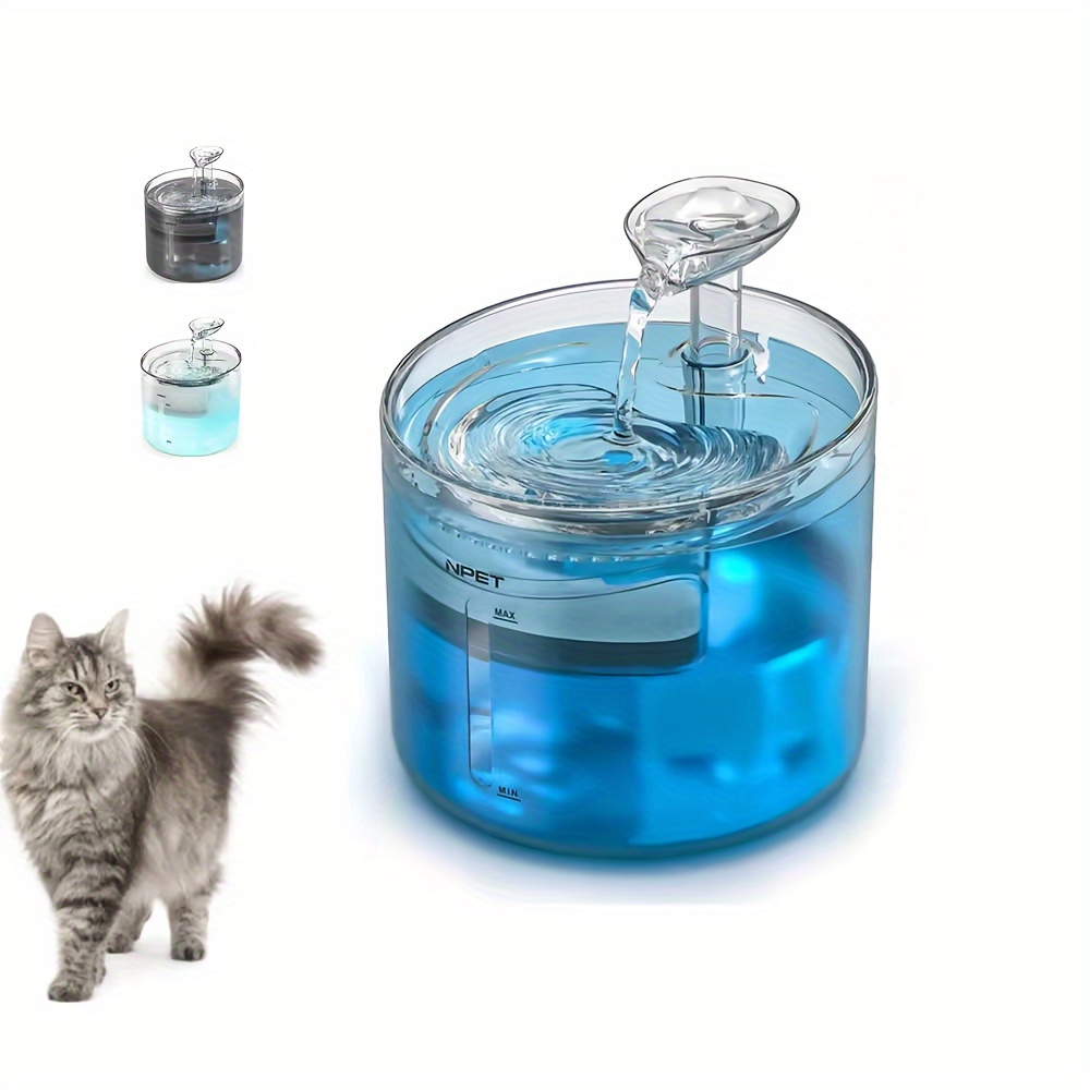 

Npet 54oz/1.6l Pet Water Fountain Circulating Filter Cat Water Dispenser Pump Working Automatic Cat Water Fountain With Led Lighting