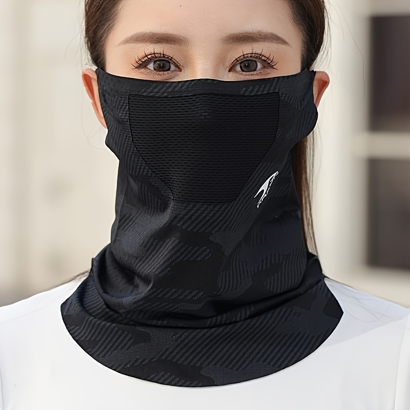 TEMU 1pc, Breathable Mask For Men And Women Summer Cycling, Breathable Mesh Design, Lightweight And Comfortable, Extended Neck Bib, Cycling Beanie