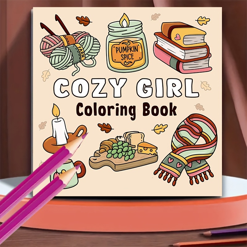 

1pc Cozy Coloring Book For Adults With 20 Paper Pages - Softcover Book For Holiday , Friends, , And Christmas & Valentine's Day Gifts