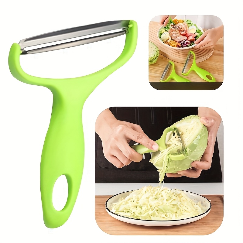 TEMU 1pc Rallador de Col y Peladora Vegetal con Ancha en Acero Inoxidable - Herramienta Multifuncional para Cocina, Mango Ergonómico Ideado Para