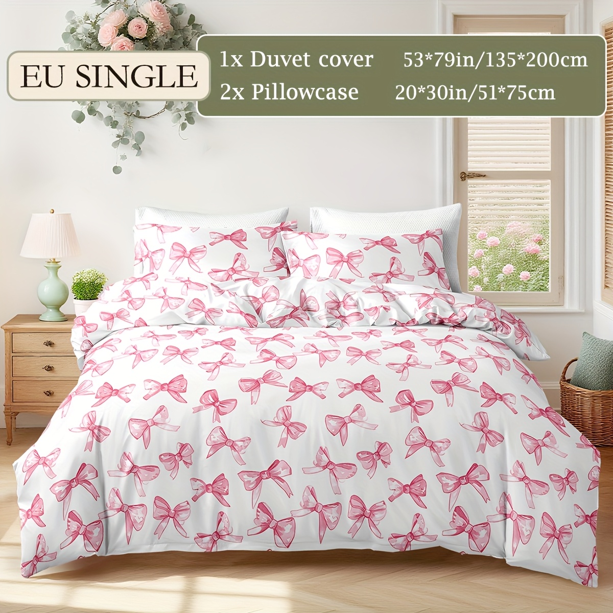 3pcs Love Ling Printed Duvet Cover Set (comforter And Pillow Inserts Not Included)