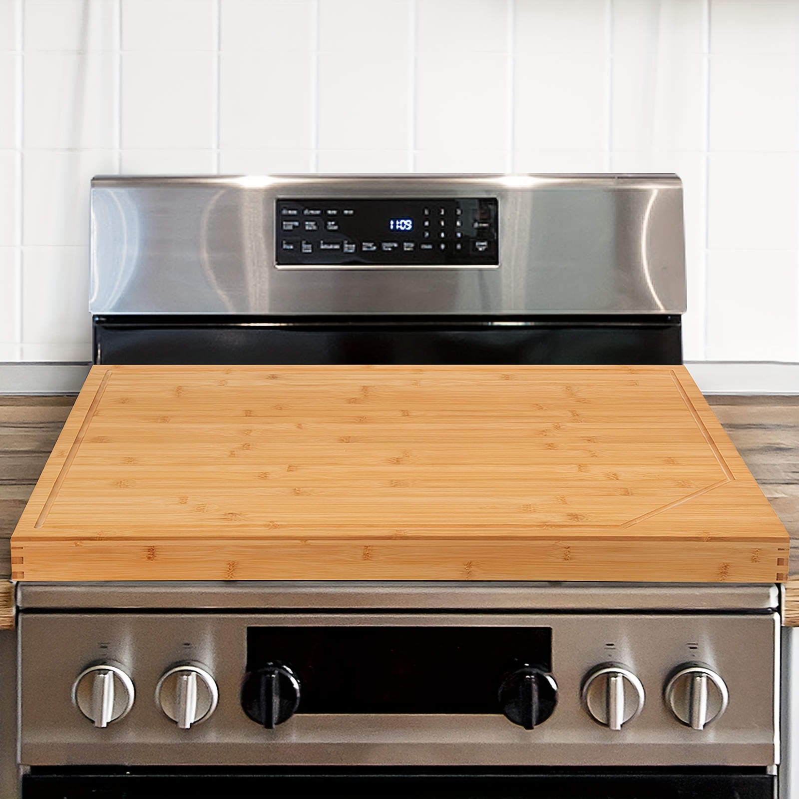 

Premium Bamboo Cover - Protector For Kitchen Appliances & Rvs, Enhances - 30.31 X 22.44 X 2.