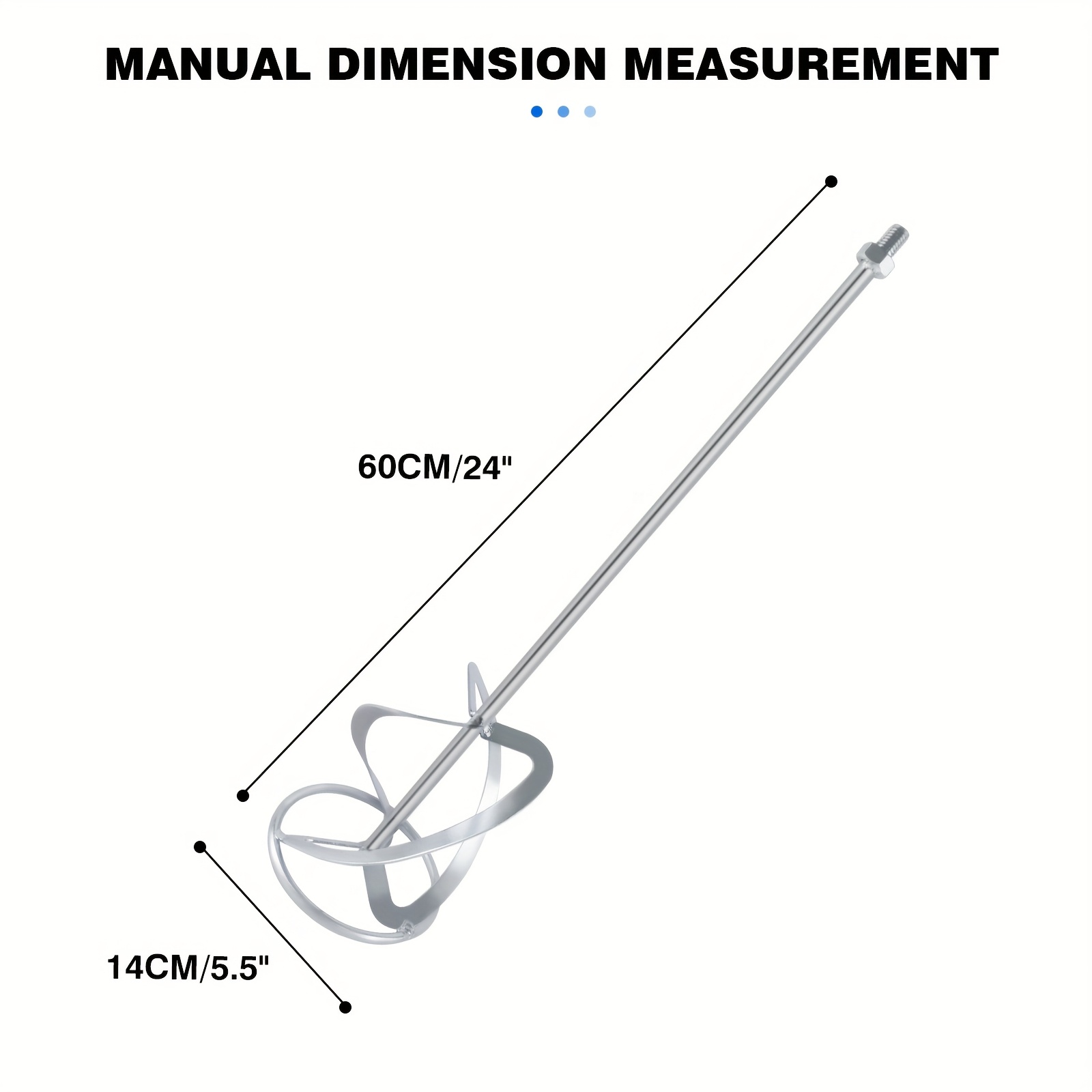 TEMU Mixing Rod For M14-140-600 Mixer, Sturdy Mixing Rod For Drill, Size: 600mm×140mm, Interface Type: M14