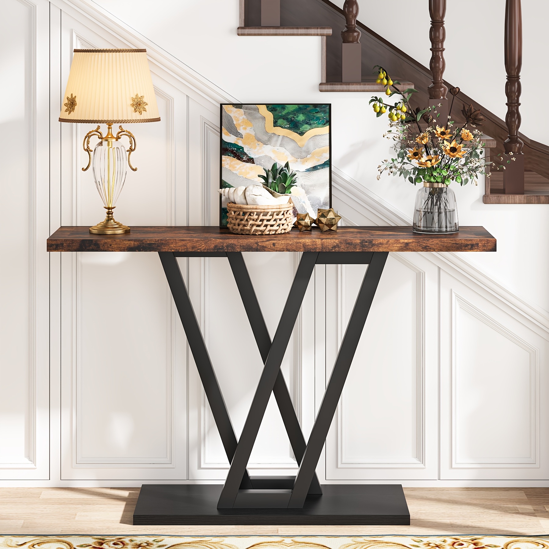 

Narrow Console Table, 43" Small Entryway Table, Thin Sofa Table, Side Table, Display Table, For Hallway, Bedroom, Living Room, Foyer