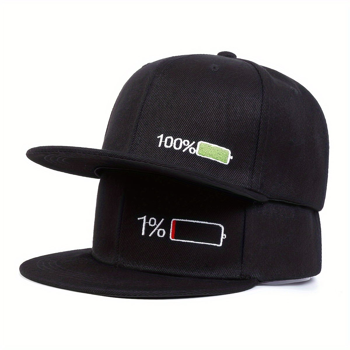 

Battery Embroidered Baseball Cap Black Hip Hop Unisex Snapback Hat Casual Adjustable Dad Hats For Women Men