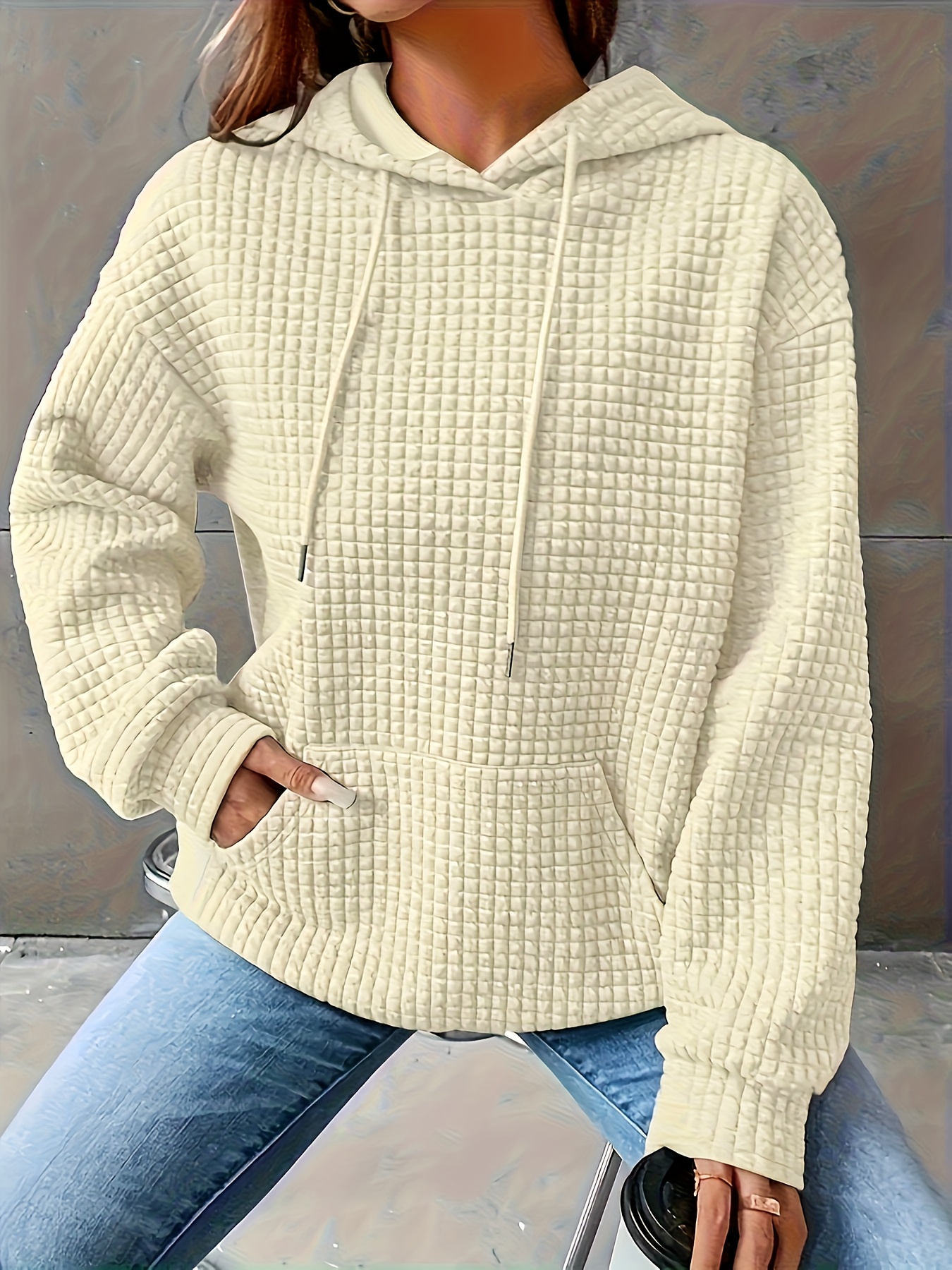 women's fashion hoodie cozy polyester pullover casual long Temu