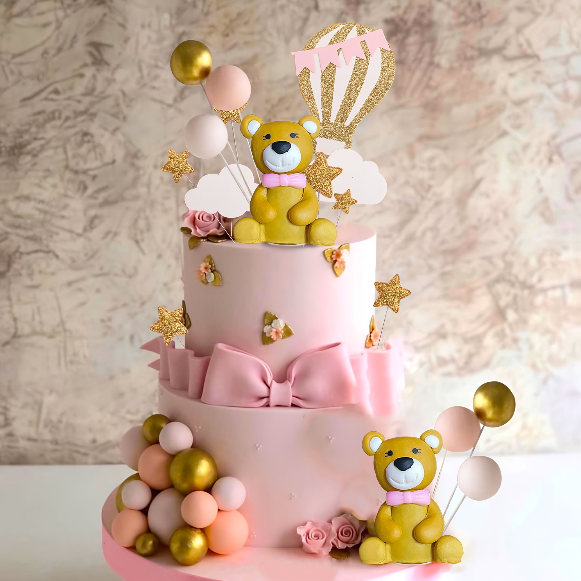 Bear Cake Decoration Bear Baby Shower - Temu