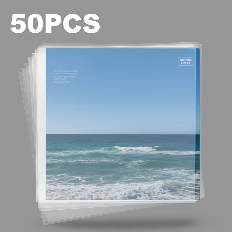 50 Vinyl Record Sleeves - Durable Outer Album Covers, Suitable For 12-inch Singles And Double Albums, Transparent Protection, Dust-resistant