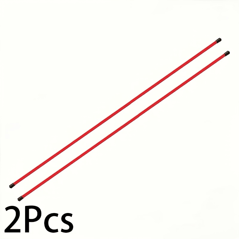 TEMU 2 Pack Golf Alignment Sticks - 80.01cm Full Swing Training Aid With Alignment Line & Non-slip Base, Red/-coded For Handed Players - Ideal For