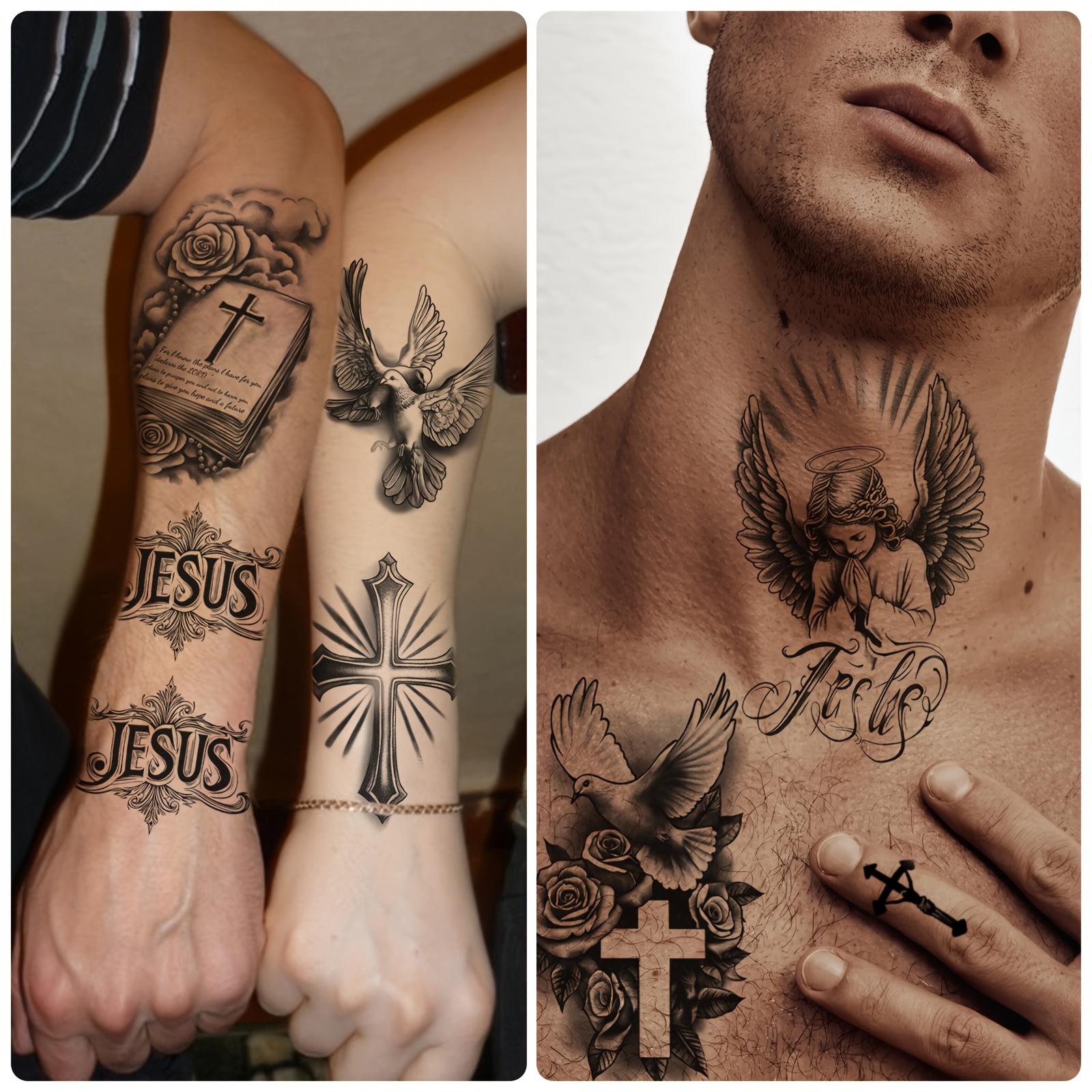 60pcs waterproof black religious style tattoo stickers for adults suitable for   men and women simple and   diy body art stickers   parties   and application on   fingers and shoulders