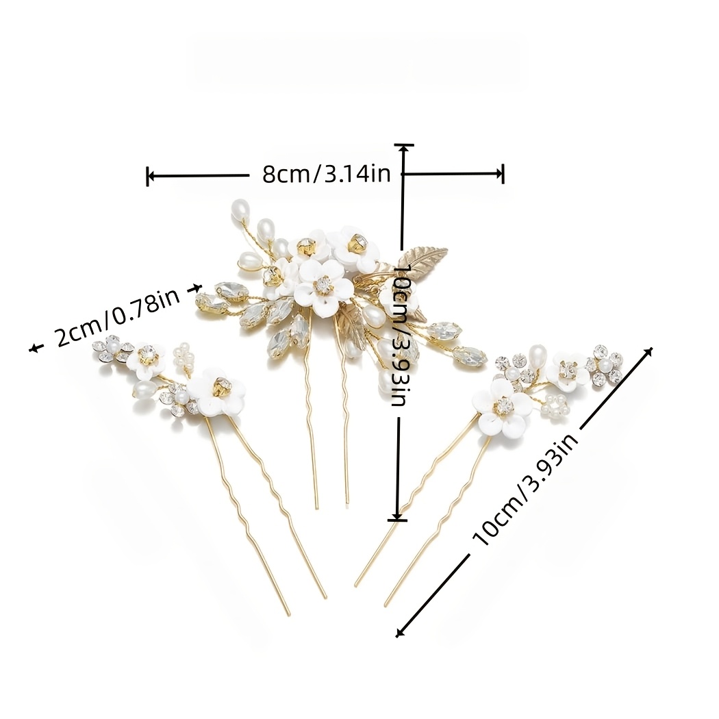 3pcs Bride Wedding Dress Hair Additions Headwear