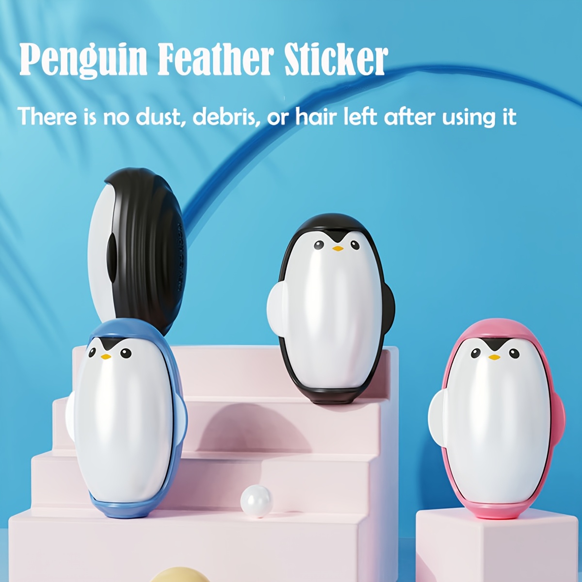 1pc cute penguin reusable pet hair remover roller washable strong   for   fur portable lint brush for clothes   Product details 3