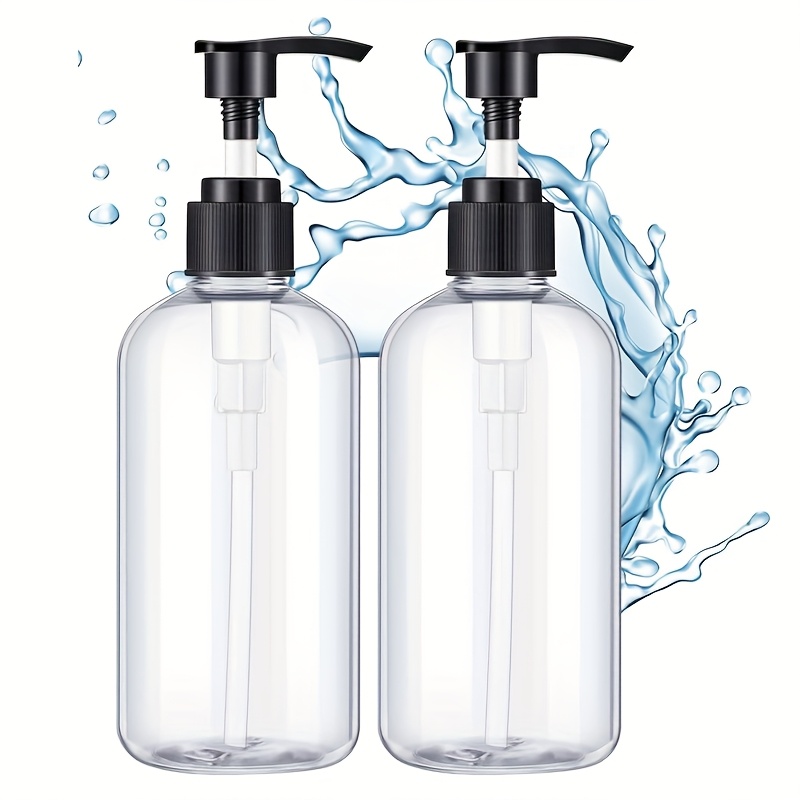 TEMU 2pcs Empty Shampoo Bottle Pump Bottle Liquid Detergent Dispenser Refillable Shampoo Dispenser, Used For Shower Wall Mounted Shampoo And Bathroom/kitchen Conditioner Dispenser (250ml/8.5oz)