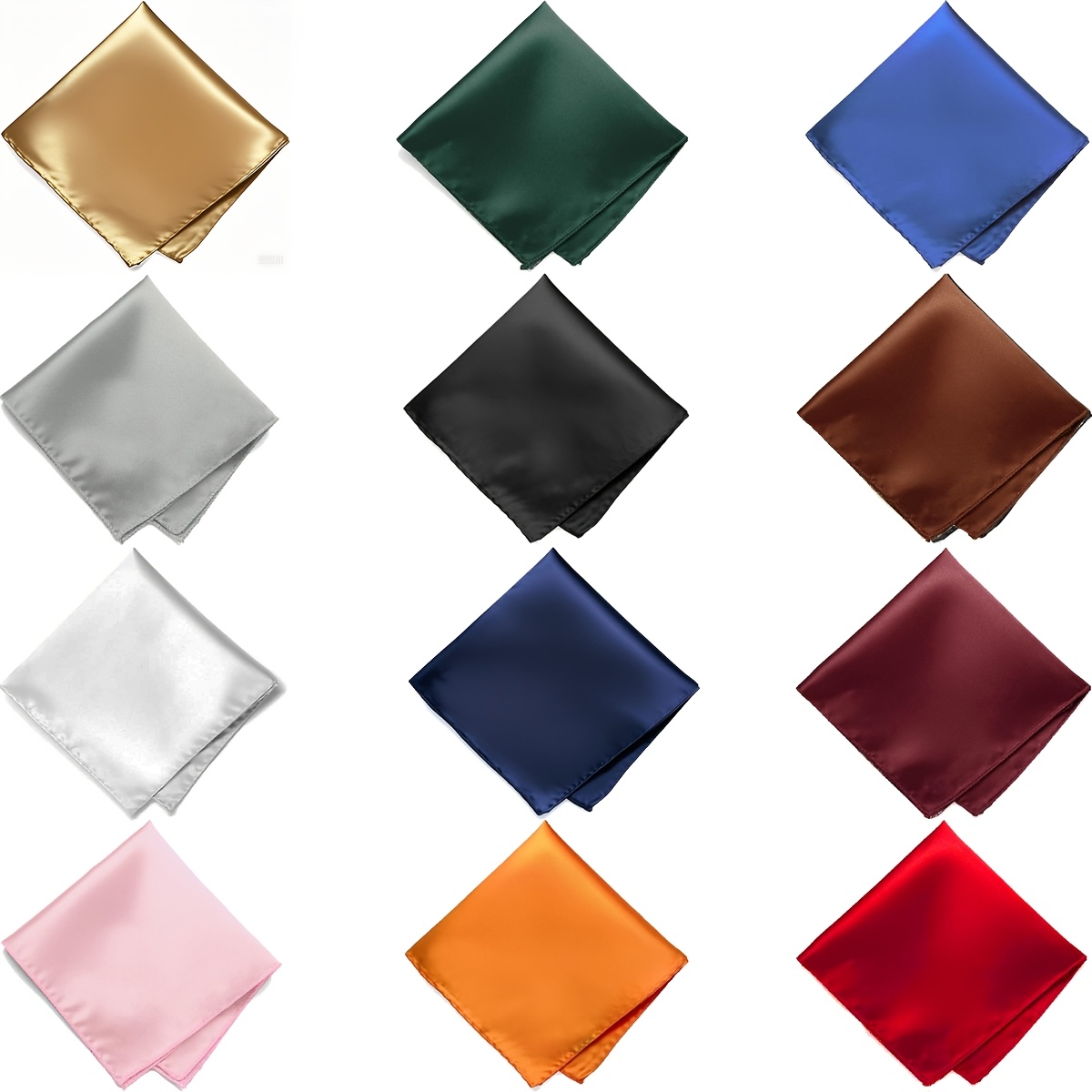 TEMU 12pcs/set Men' Squares Made Of Soft, Perfect Additions For Suits And Business Events, Available In Various Styles, Making Them An Ideal Gift