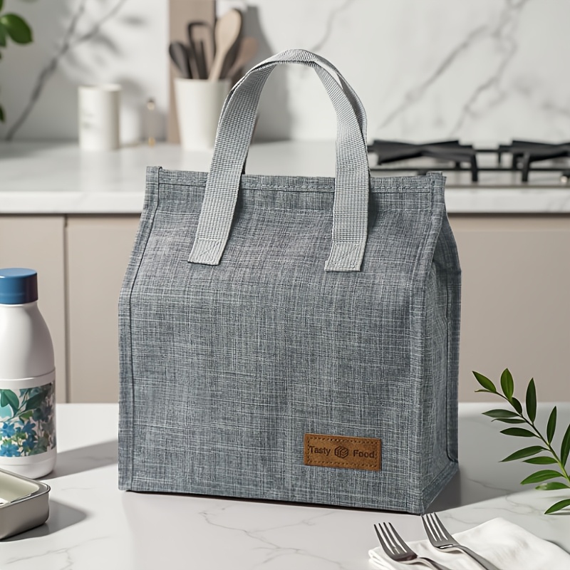 Handheld Insulated Lunch Bag, Lunch Box Bag, Exquisite Solid Color Hand-held Insulation Bag Lunch Box Bag, Non-food Contact