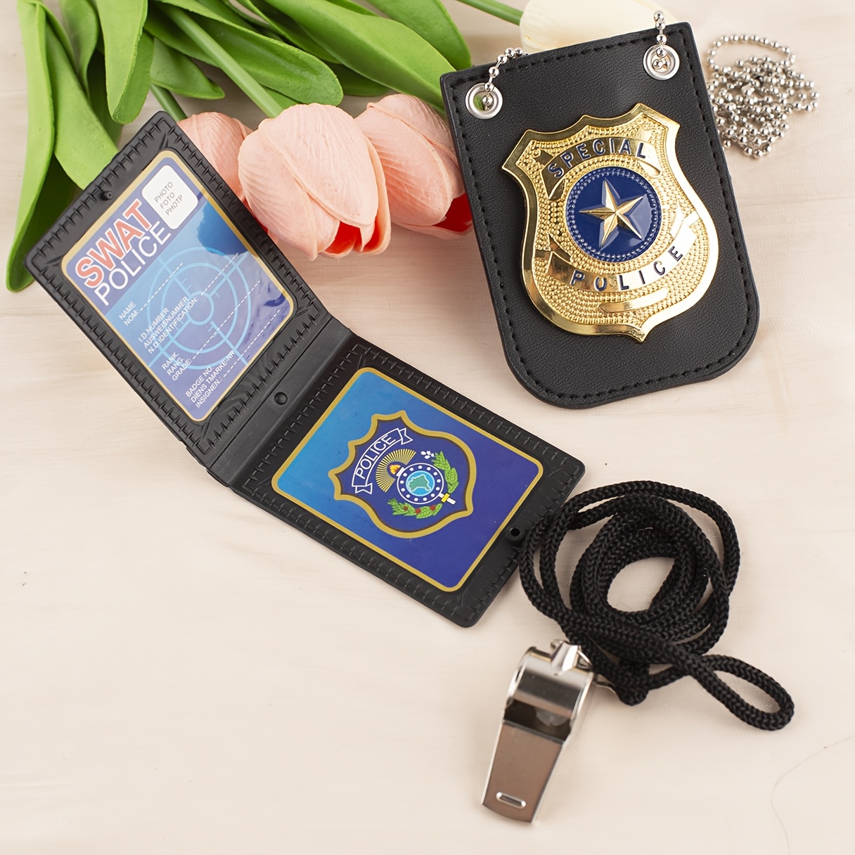 Image of 3pcs Cosplay Anime Game Character Badges, Id Cards, And Costume Whistles, Suitable For Couples And Students, Perfect Gifts For Or Role-playing