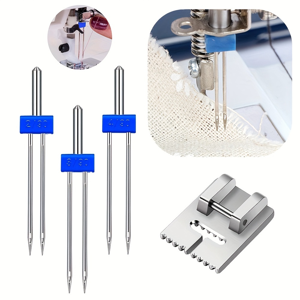 

4pcs Double-headed Sewing Set -jump And Presser Foot - Metal Sewing For Decorative Stitching And