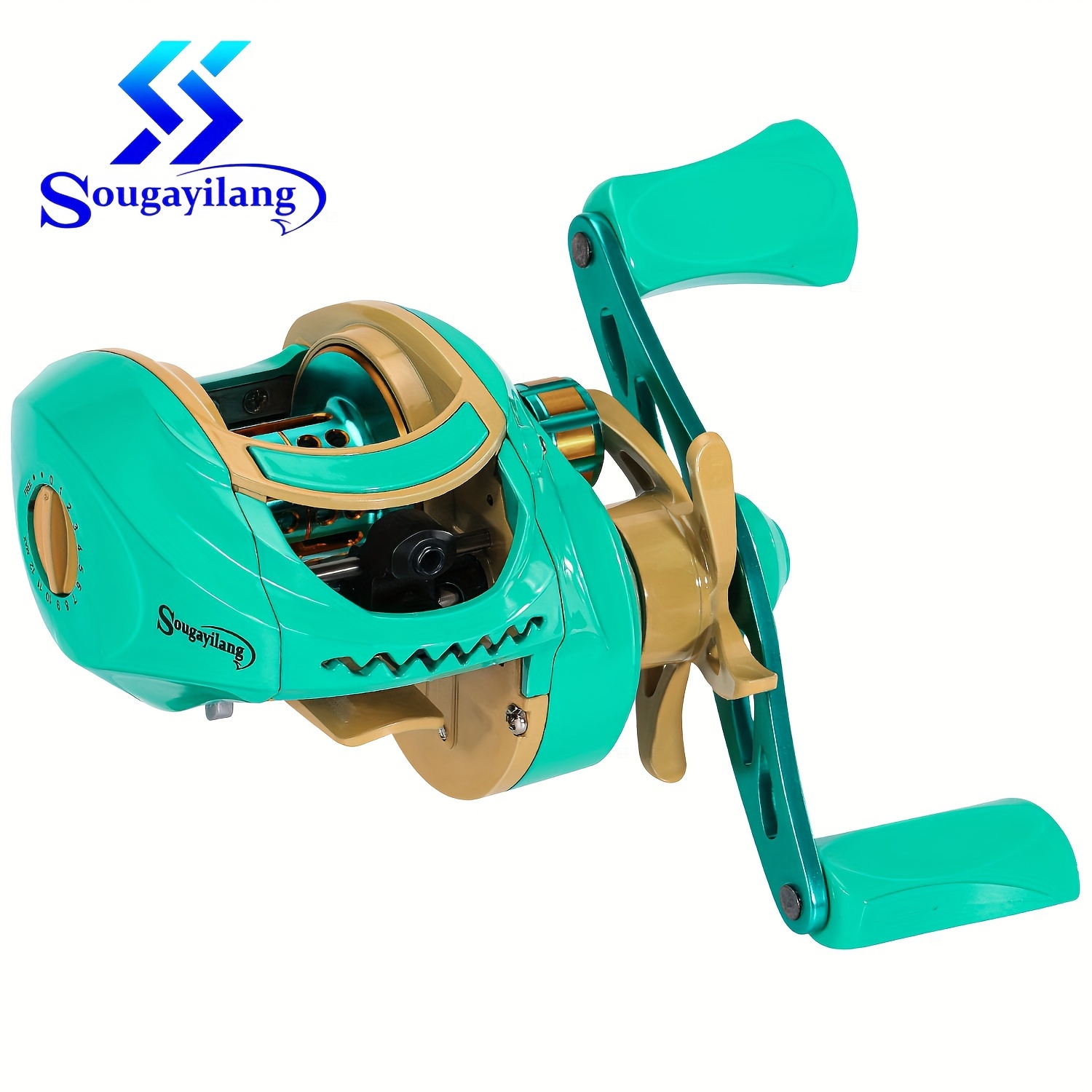 

Sougayilang Baitcasting Fishing Reel 7.2:1 Gear 17+1 Ball Bearings Fishing Reel With Magnetic Brake Syestem Low Profile Cnc Aluminum Spool Optional Powerful Casting Fishing Reels