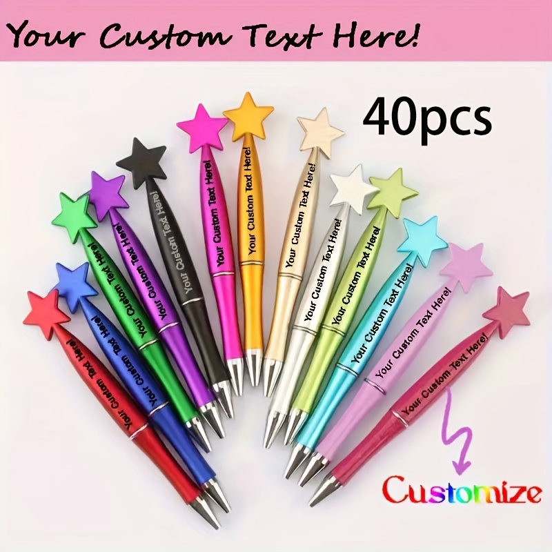 TEMU 40pcs/50pcs Personalized Custom Heart Pen Pen Star Pen Flower Pen Valentine's Day Gift Heart-shaped Pen Gift Pen Office Supplies Office Workers,