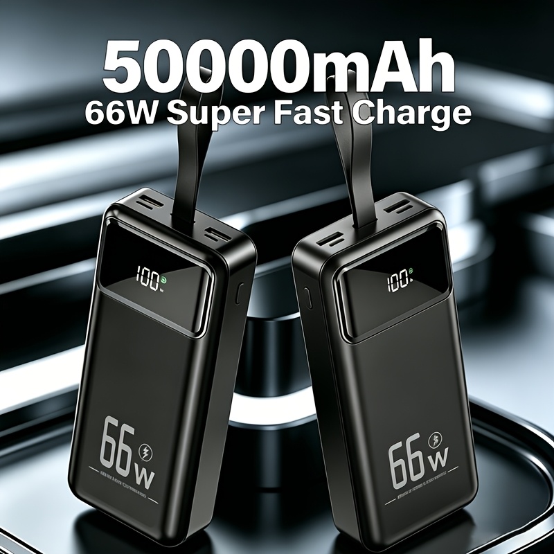 66W PD 3.0 QC 3.0 Hitri Polnilnik Power Bank, 50000mAh Ultra Visoko Kapacitetni Prenosni Polnilec z LED Digitalnim Zaslonom, 4 Vrata Zunanji